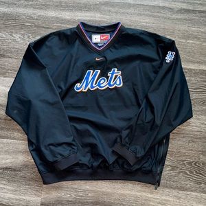 VINTAGE NIKE TEAM N.Y. Mets Windbreaker Pull Over Embroidered Men’s Size 2XL